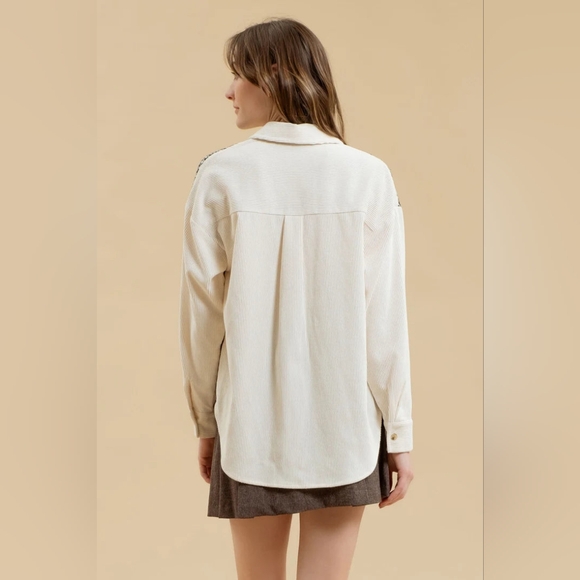 Blu Pepper houndstooth shacket - Picture 2 of 12